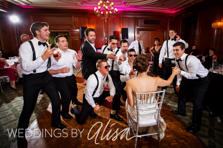 Serenading the Bride at reception
